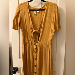 Mimi Chica Mustard Midi Dress